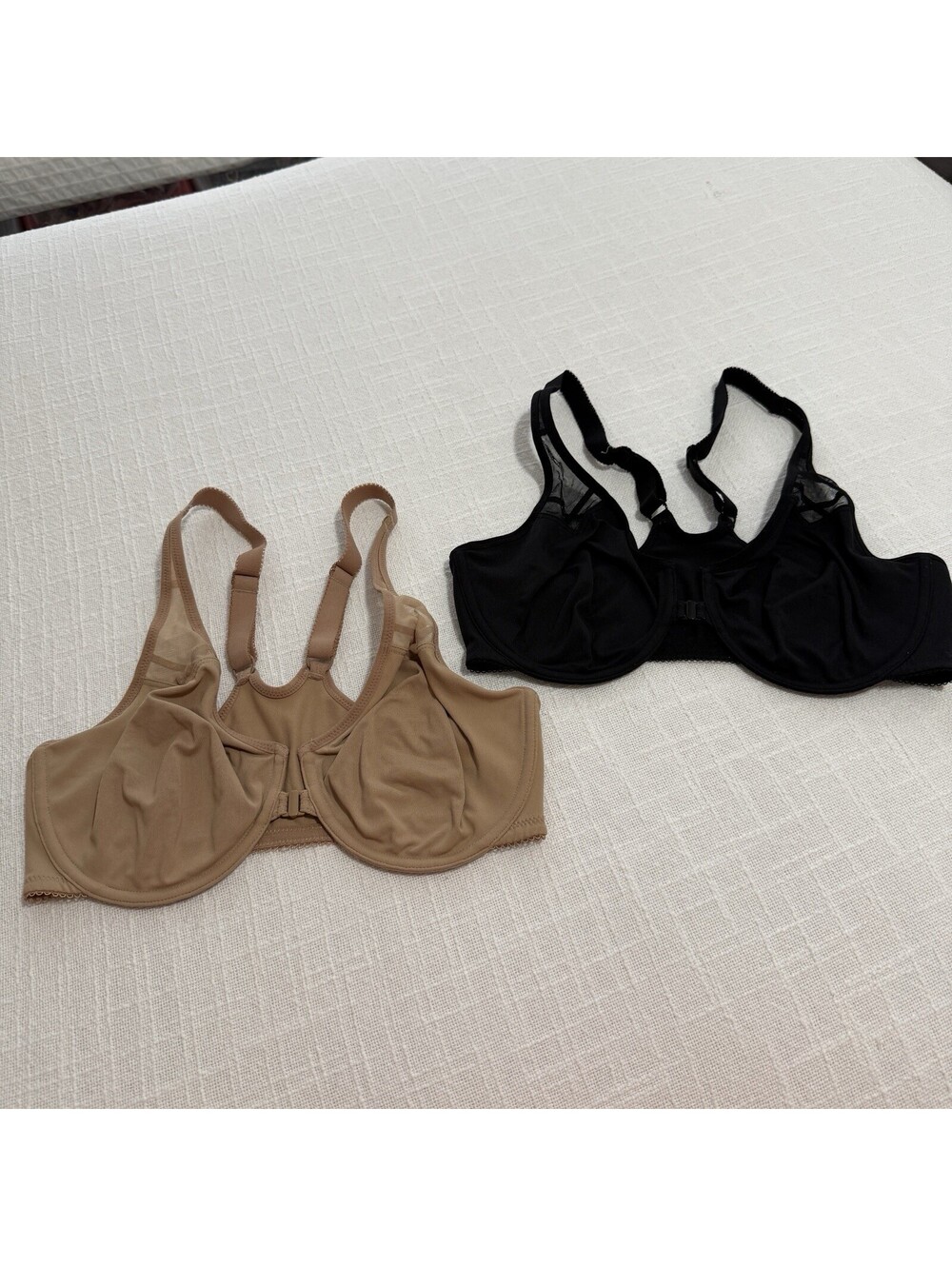 Delimira Front Close Unlined Bra 34DD Underwire Black / Nude Lot Of 2